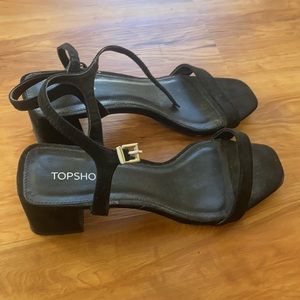 Black block heel top shop heels